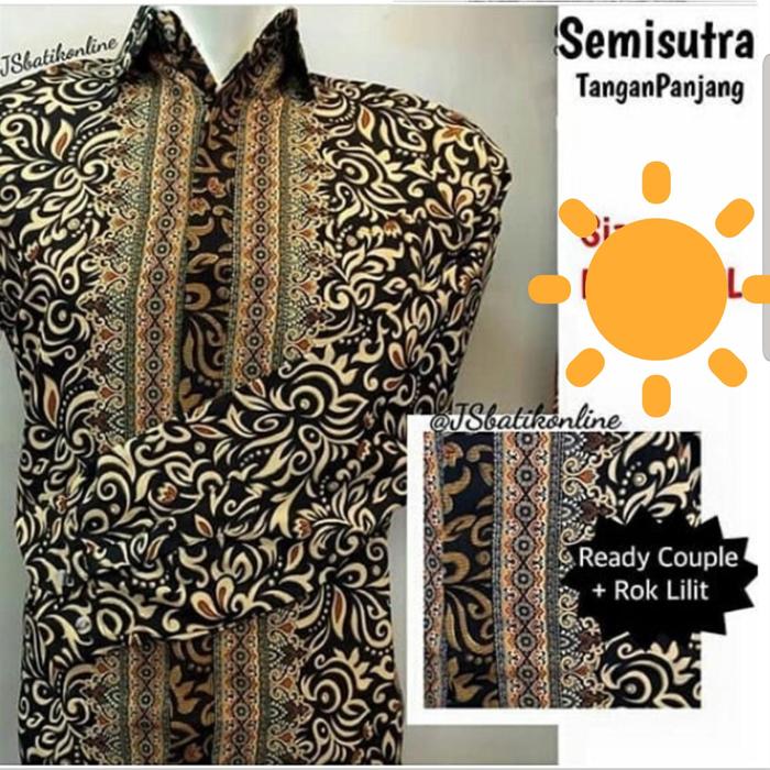 Gambar Afgan Atasan kemeja batik pria tangan panjang dewasa jumbo M-XL - Gold, L dari yuken12 undefined Tokopedia