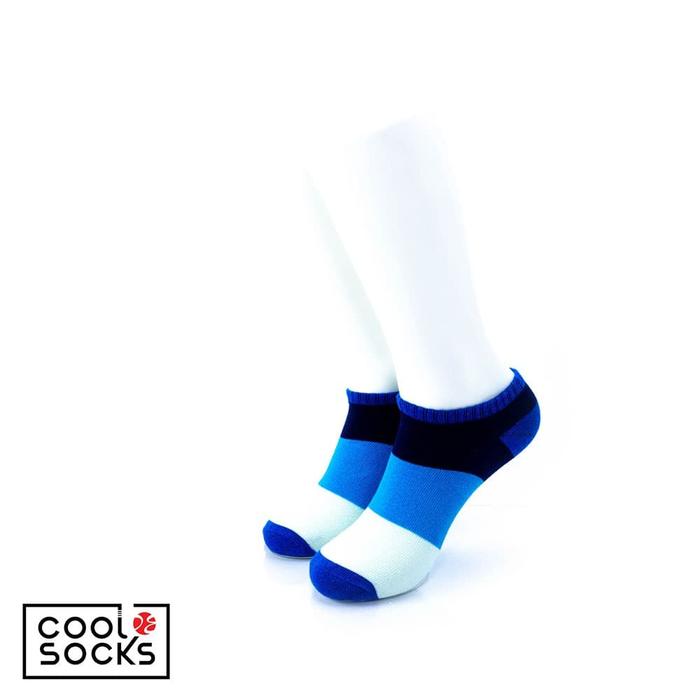 Gambar CoolDeSocks Original | Kaos Kaki Pendek - Big Stripe Blue dari CoolDeSocks undefined Tokopedia