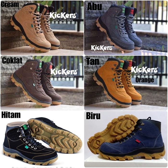 Jual SEPATU KICKERS KICKERS SAFETY BOOT KULIT ASLI GRATIS KAOS
