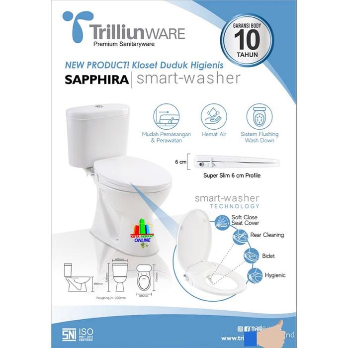 Jual Closet Duduk Wc Duduk Trilliun Ware Sapphira Smart Washer Kota Balikpapan Tb Kota Berkat 