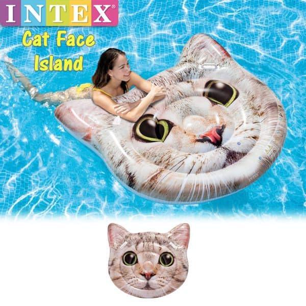 Gambar INTEX 58784 - INTEX Cat Face Island Pelampung Renang Dewasa 1.47m dari grosironlinee undefined Tokopedia
