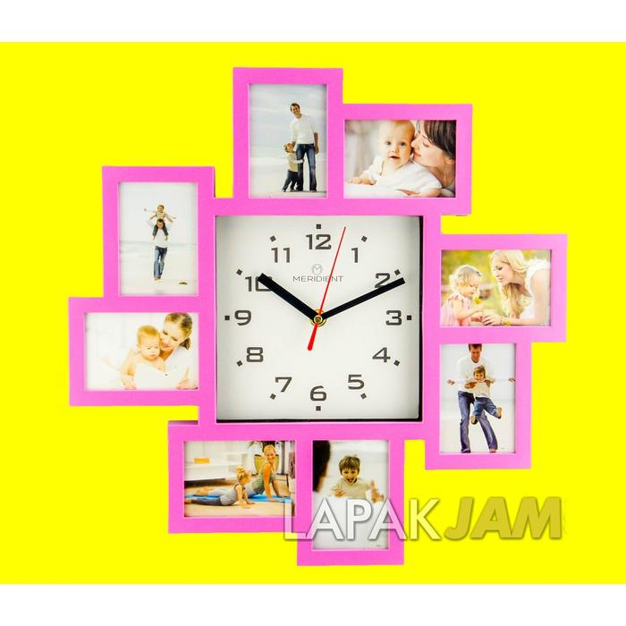 Gambar Jam Dinding Meridient 0274 Frame Photo Bingkai Foto Ukuran 38 cm Bagus - Biru dari LapakJamShop undefined Tokopedia