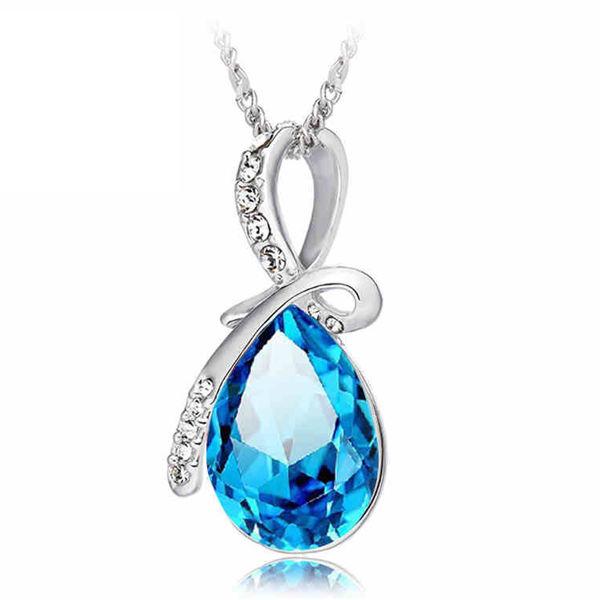 Jual Najwa Rhinestone Crystal Water Drop Pendant Necklace For Women Kota Tangerang Najwa Aksesoris Tokopedia