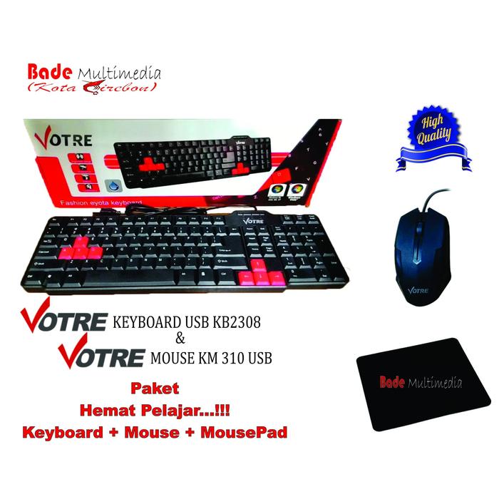 Gambar Paket Keyboard Mouse dan MousePad Votre Original belanja lebih hemat dari Bade Multimedia Computer undefined Tokopedia