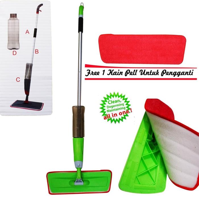 Gambar Spray Mop Alat pel semprot + Gratis refill kain microfiber spray mop dari Dapur DV_NEW undefined Tokopedia