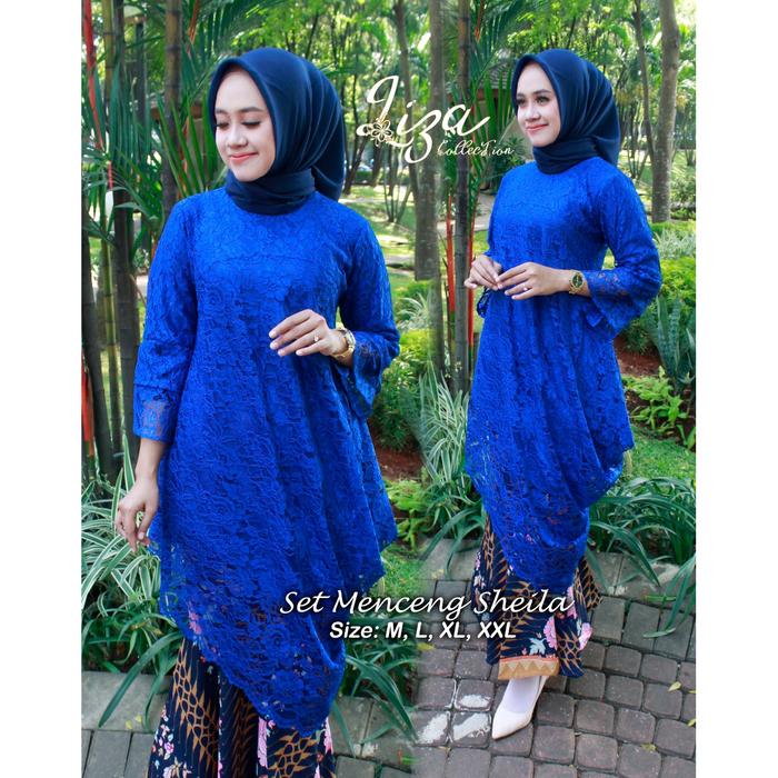 Jual Setelan Brokat Kebaya Sheila Miring Mix Rok Duyung Biru Jakarta Pusat Fashion Kebaya Top Tokopedia