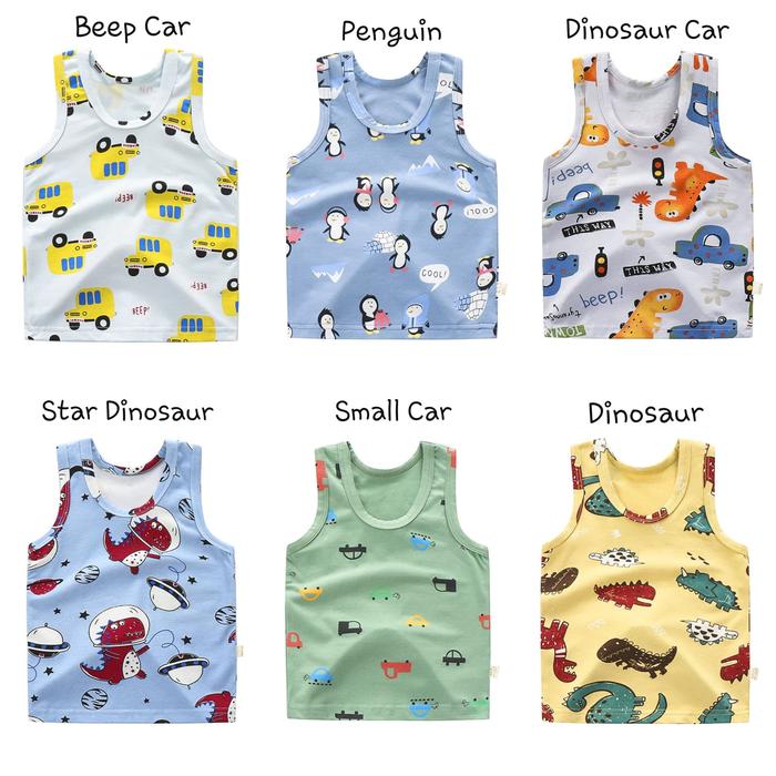 Kaos dalam anak laki laki perempuan kartun lycra cotton korean version  6-9 Bulan, Beep Car