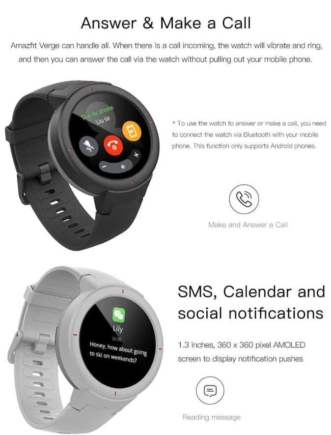 Smartwatch Beda Amazfit Verge Dan Verge Lite Technave Amazfit T
