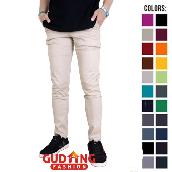 Gambar Celana Chino Pria Slim Fit Panjang CLN 718 - Cream, 28 dari Gudang Fashion Id undefined Tokopedia