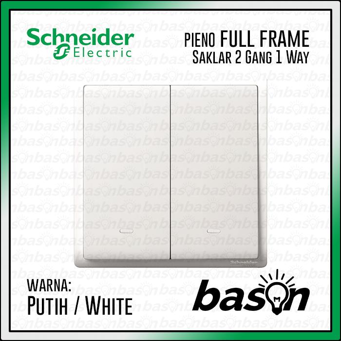 Gambar Schneider PIENO 2 Gang 1 Way - Saklar 2 Tombol 1 Arah - Full Frame - Putih dari Bason undefined Tokopedia