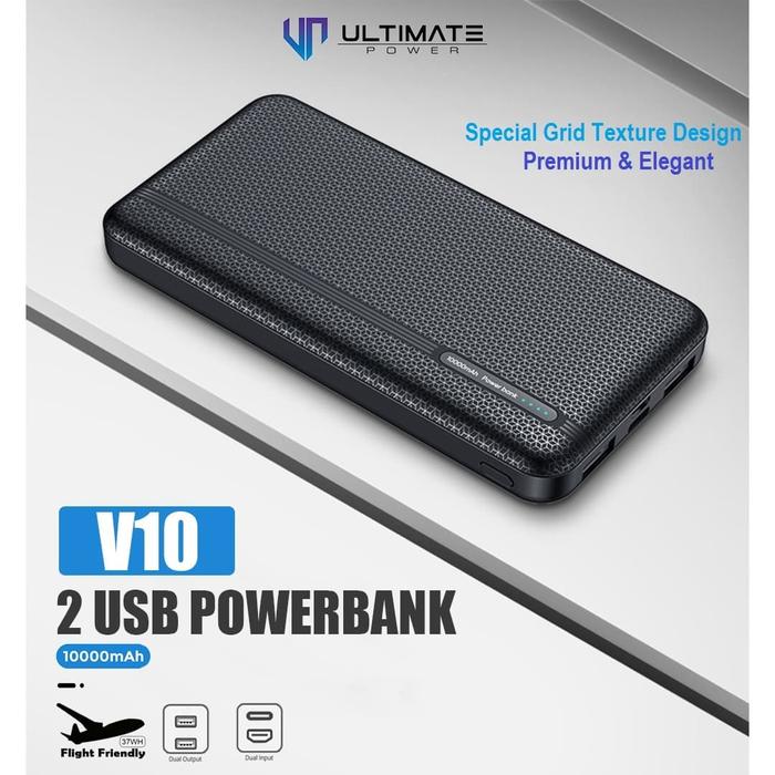 Gambar Ultimate Power 2USB Powerbank 10000mAh V10 Garansi Resmi dari Ultimate Power Official undefined Tokopedia