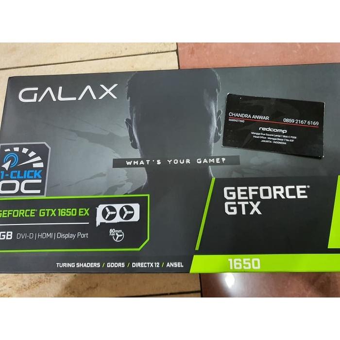 Gambar GALAX Geforce GTX 1650 4GB DDR5 (1-Click OC) - DUAL FAN dari CHANDUT REDCOM undefined Tokopedia