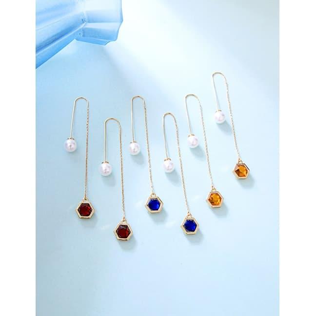Gambar LRC Anting Tusuk Fashion Yellow Colorful Gemstone Tassel Ear F7652X - Biru dari Toko Aksesoris Online undefined Tokopedia