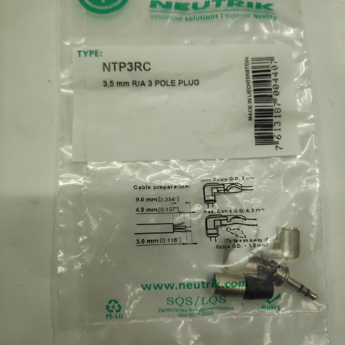 2 Neutrik NTP3RC 3.5mm 1/8 Stereo Right Angle Mini Headphone | Reverb