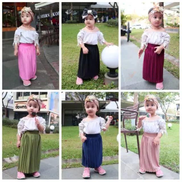Gambar rok plisket anak / plisket anak - 2-3 tahun, Merah Muda dari shopatjastip undefined Tokopedia