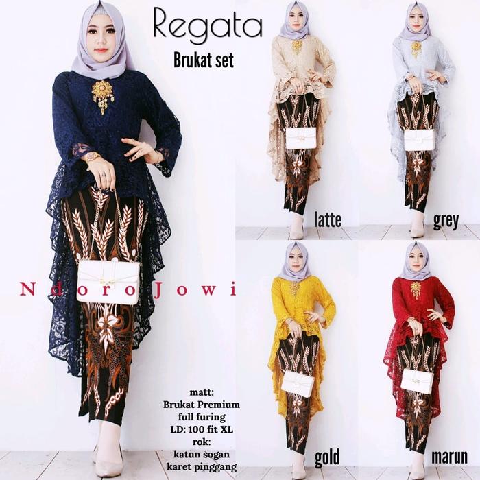 Jual Kebaya Brokat Murah Regata Brokat Set Batik Solo Tuman