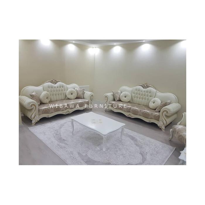 Gambar Set Kursi Sofa Tamu Shabby Putih Ukir Furniture Jepara dari WIBAWA JEPARA FURNITURE undefined Tokopedia