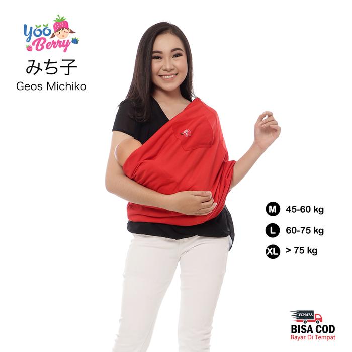 Gambar YooBerry Geos Michiko Gendongan Bayi Samping Baby Sling ANT001 - Red, M dari Berry Baby Kota Bandung Tokopedia