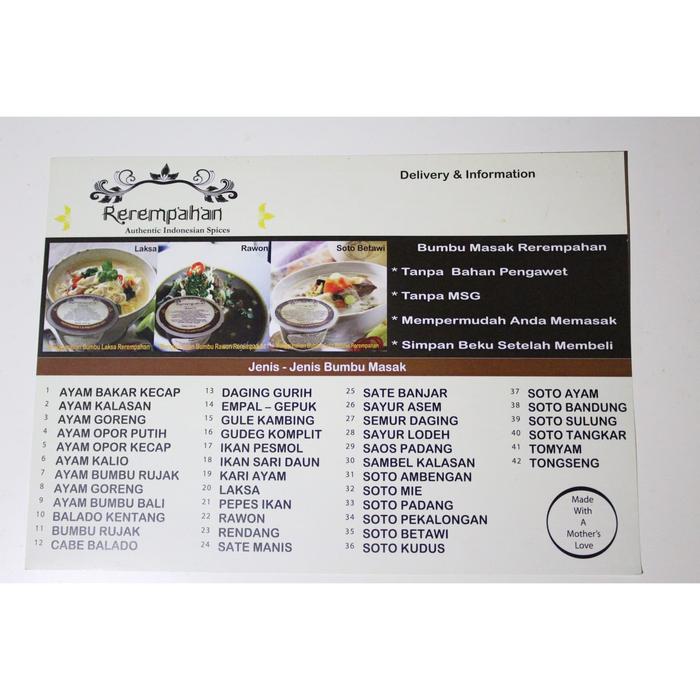 Jual Bumbu Masak Instan Homemade With Mother Love Laksa Jakarta Barat Honda Ikm Tokopedia
