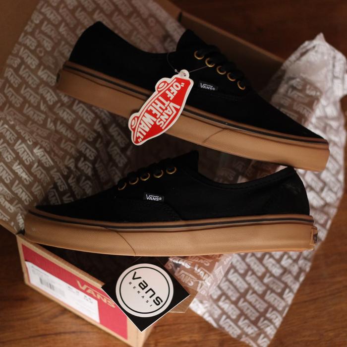 Jual Vans Authentic Black Gum Kualitas Premium Waffle DT Brand New