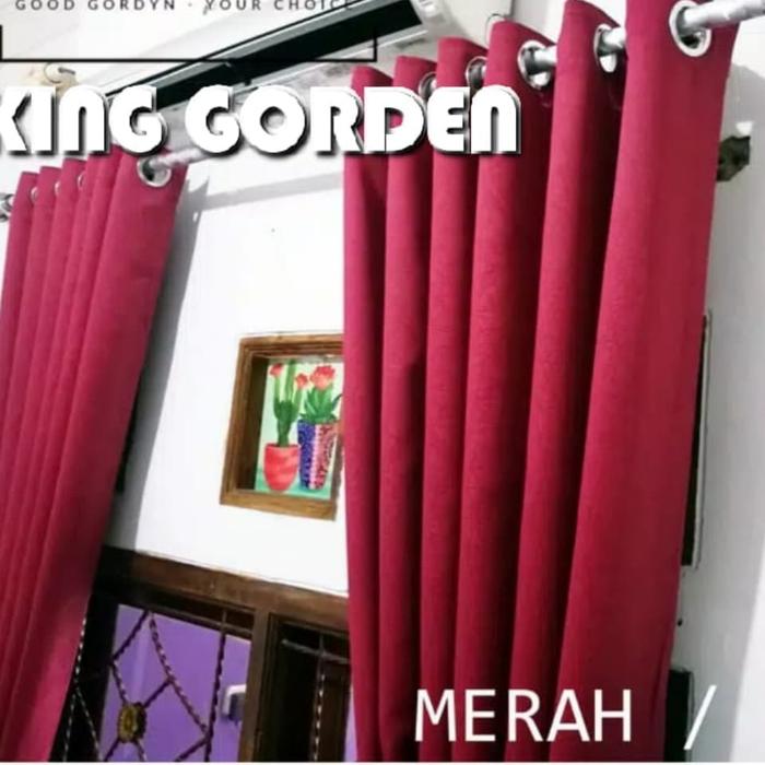 Gambar CURTAIN #GORDYN #GORDEN BLACKOUT MOTIF EMBOS MERPATI/GOLD/MERAH/COKLA - MERAH dari KING_GORDEN1 undefined Tokopedia