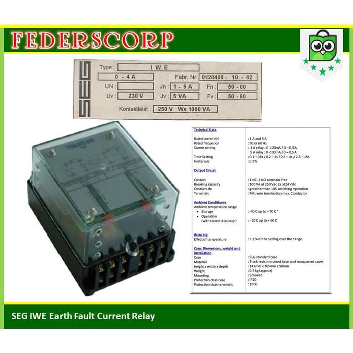 Jual SEG IWE EARTH FAULT CURRENT RELAY - Kota Tangerang - LKSHOUSE ...
