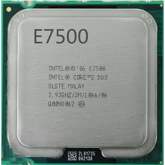Intel Core Duo Processor E7500 LGA 775 +FAN Tahun) TANPA MIKA