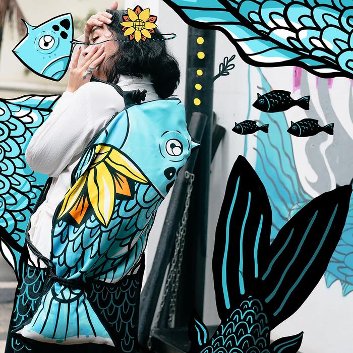 Gambar Tas Ikan Lungkee Fish NISS kreasi lokal untuk OOTD atau kado dari Kado Kocak undefined Tokopedia