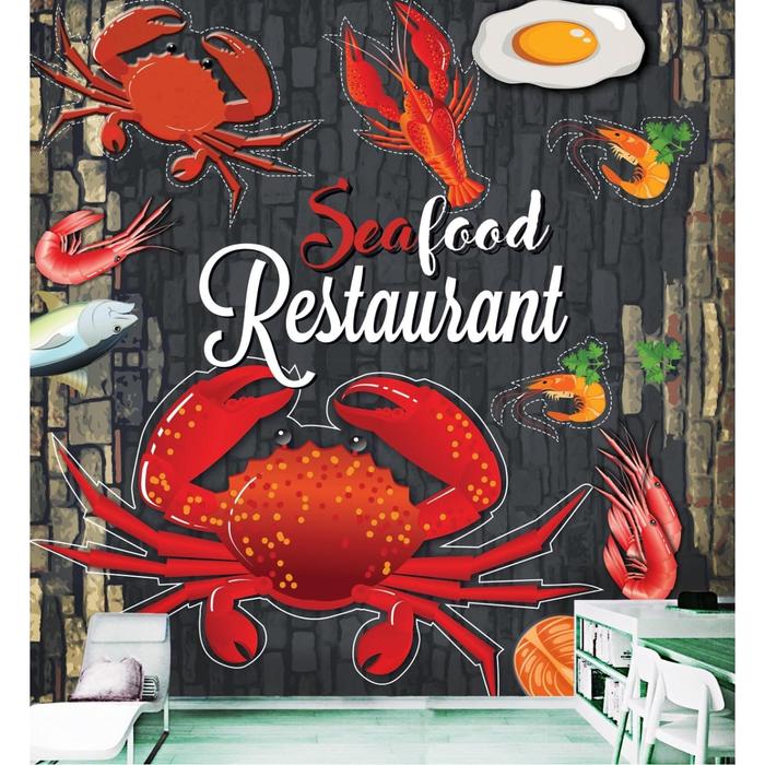 Gambar WALLPAPER COSTUM 3D WALLPAPER DINDING SEAFOOD RESTAURANT dari gallerywallpaper undefined Tokopedia