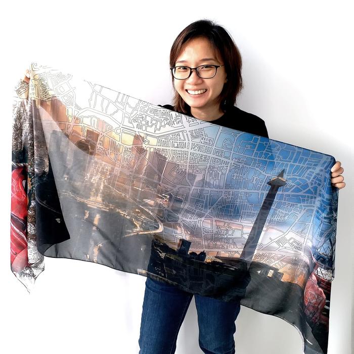 Gambar Scarf (Pashmina) Jakarta oleh-oleh khas Jakarta dari Kado Kocak undefined Tokopedia