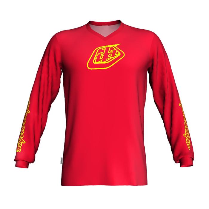 Gambar Jersey Sepeda dan trail TLD Merah List Kuning Stabilo - S dari orin toko undefined Tokopedia