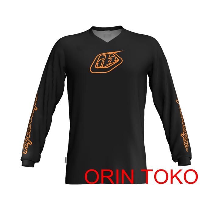 Gambar Jersey Sepeda dan Trail TLD Hitam List Orenge Neon - S dari orin toko undefined Tokopedia