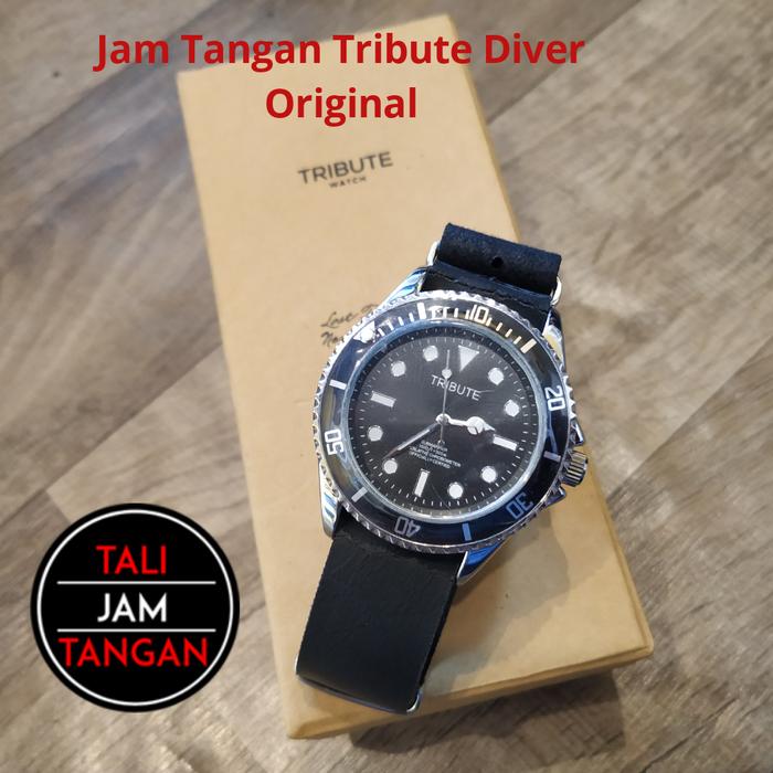 Gambar Jam Tangan Diver Tribute Quartz Original With Nato Strap - Hitam dari Tali Jam Tangan com undefined Tokopedia