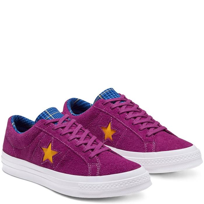 Converse one star deals purple suede