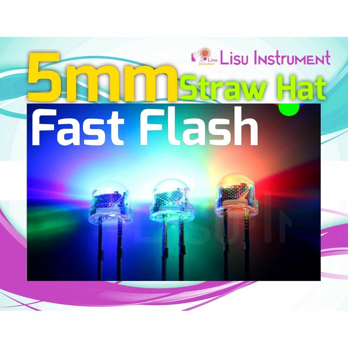 Jual LED Straw Hat F5 5mm F3 3mm RGB Rainbow Color Flash Transparent ...