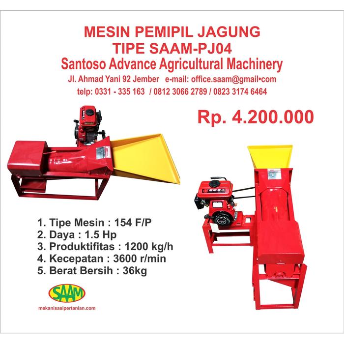 Gambar Mesin Alat Pemipil Pipil Jagung tipe SAAM PJ04 dari SAAM Toko Pertanian Jember undefined Tokopedia