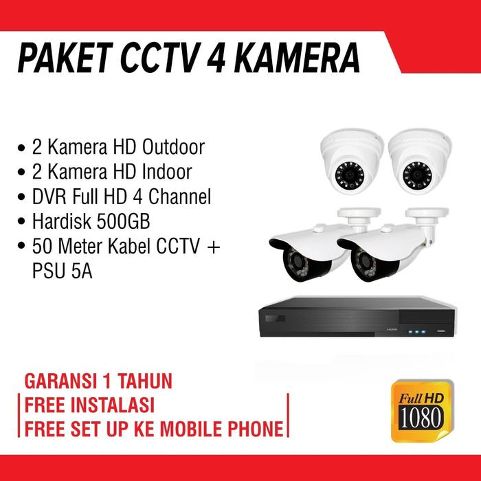 Paket cctv sale 4 kamera