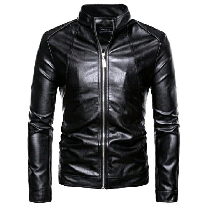 Gambar leather jacket men's clothing - Hitam, S dari PM PROGRES undefined Tokopedia