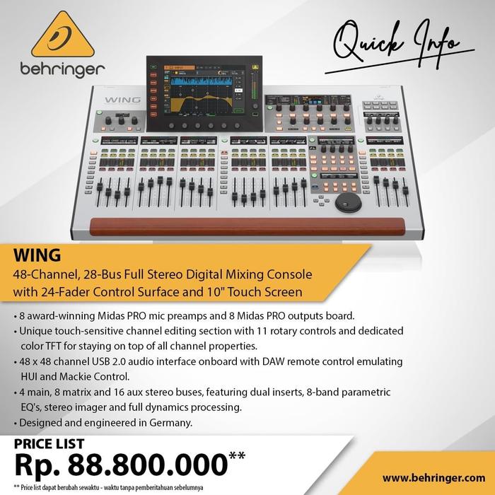 Gambar Behringer WING 48-channel Digital Mixer dari Kurnia Musik Semarang undefined Tokopedia
