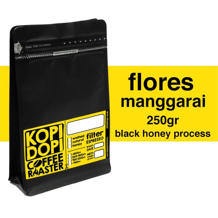 Gambar Kopi Arabika Flores Manggarai Black Honey 250 gram - Biji Utuh dari kopidopi undefined Tokopedia