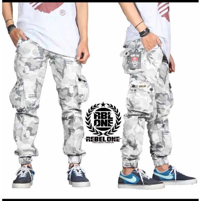 Gambar Bee Jaya Cloth - Celana jogger cargo camo rb paling murah - Putih dari MW Grosir Pakaian undefined Tokopedia
