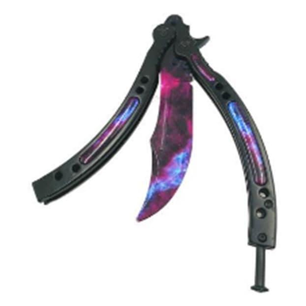 Gambar Pisau Lipat Kerambit Folding CS Go Balisong Hunting Knife CS25 - GALAXY BLACK dari YUZAKARTA undefined Tokopedia