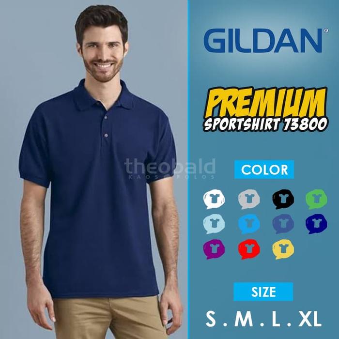 Kaos Polo Shirt Gildan 73800 Sport Shirt Original navy, XS