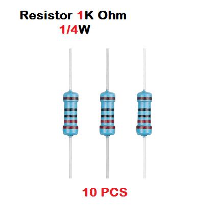 Gambar Resistor 1K Ohm 1 1KOhm 1/4W 1% Metal film 10x 10 pcs dari raftechbandung undefined Tokopedia