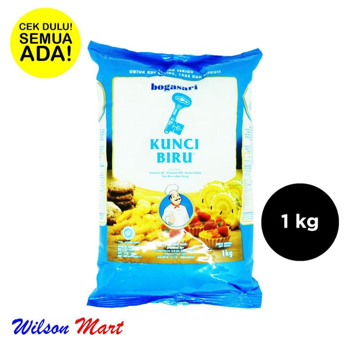 Gambar BOGASARI KUNCI BIRU TEPUNG TERIGU 1000 GRAM 1 KG BIRU MUDA dari Wilson Mart undefined Tokopedia