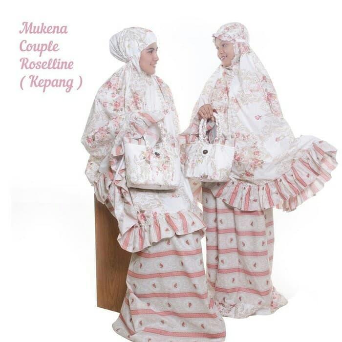 Gambar mukena ibu dan anak katun jepang kotak biru - couple original dari ALFAUZI COLLECTION undefined Tokopedia