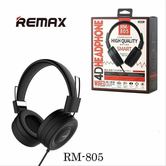 Jual Remax RM 805 Wired Headset Music Overear Headphone - Black . - Jakarta  Pusat - Kyra Shoper | Tokopedia