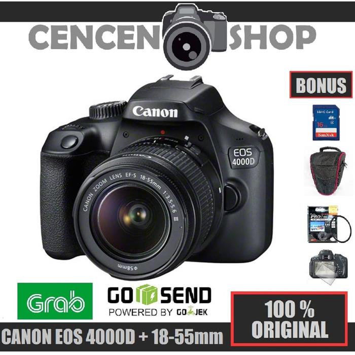 Jual Free++ Canon EOS 4000D 18-55mm 18MP 4000 D kit DSLR WIFI