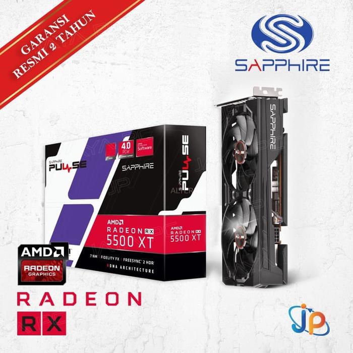 Gambar VGA Sapphire Pulse Radeon RX 5500 XT 8GB - RX 5500 XT 8 GB DDR6 dari Jaya PC undefined Tokopedia