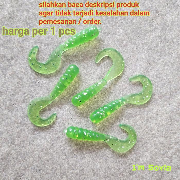 Gambar lure Umpan pancing model Cacing / ulat jig fishing worm grub no hook G dari SoviaVienna undefined Tokopedia